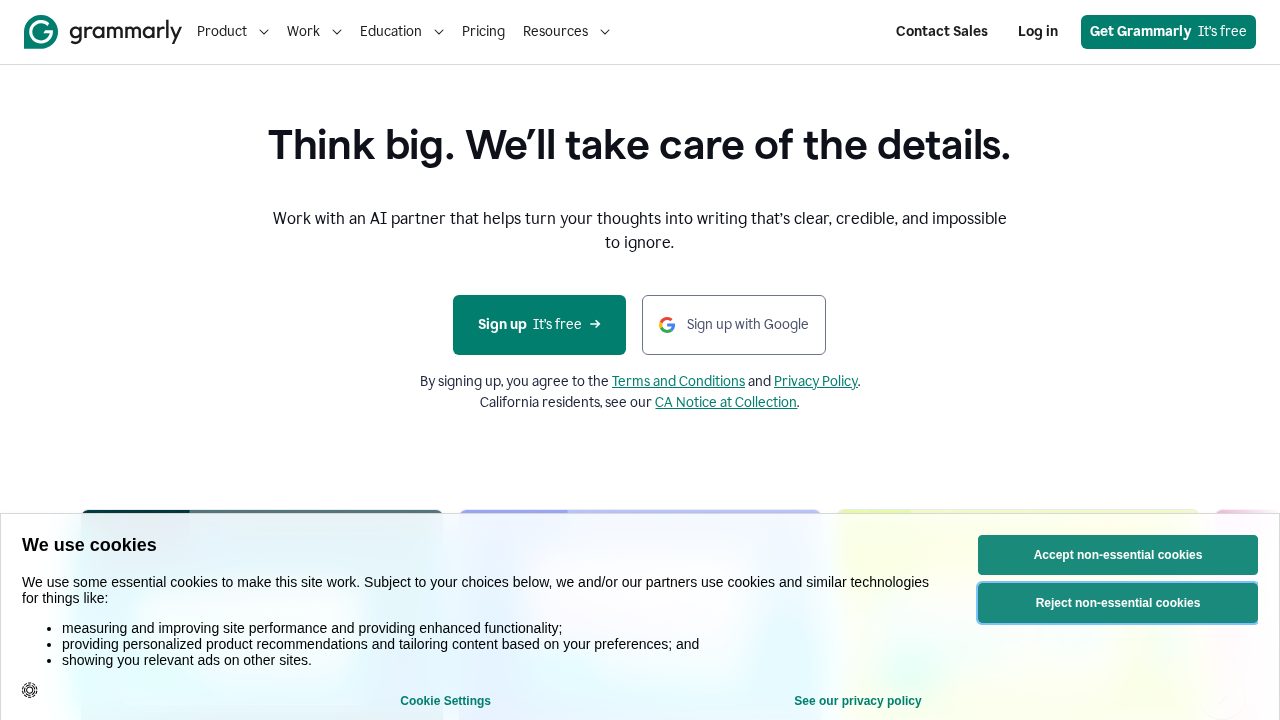 Grammarly software preview