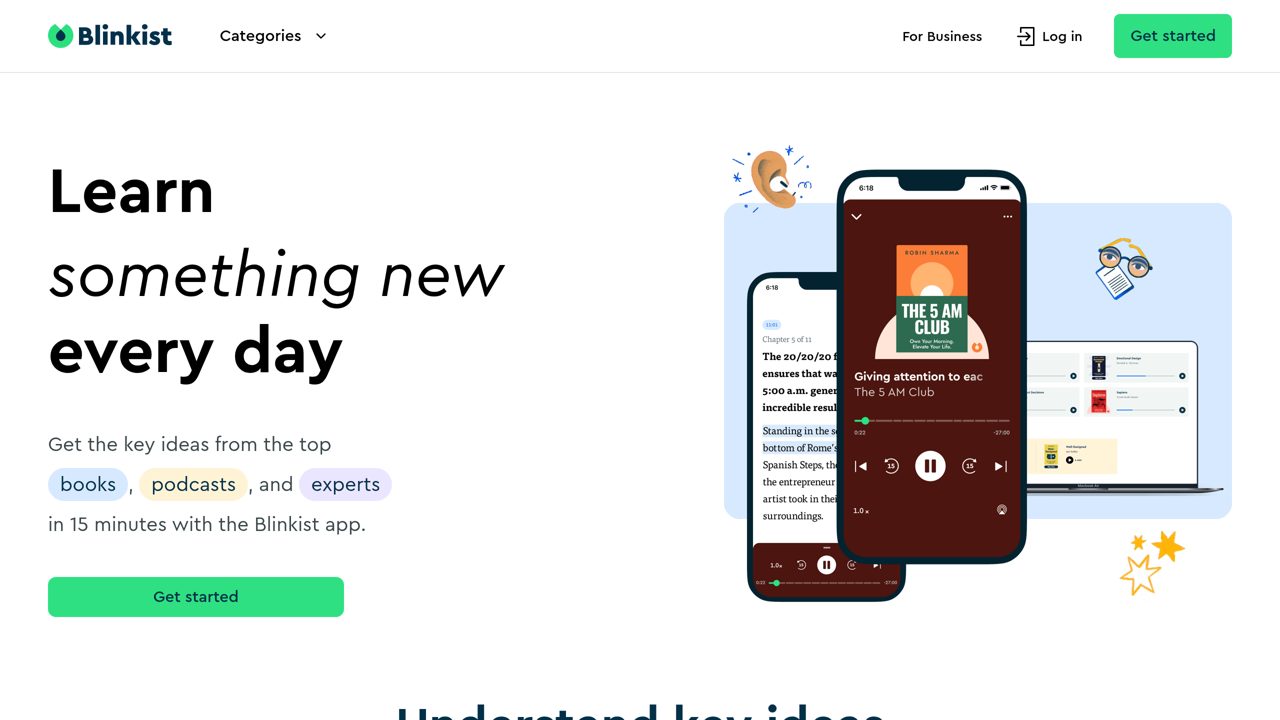 Blinkist software preview