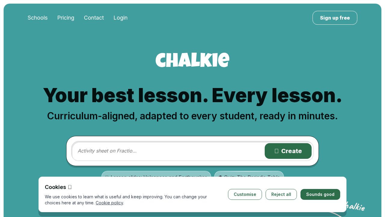 Chalkie AI product interface and features