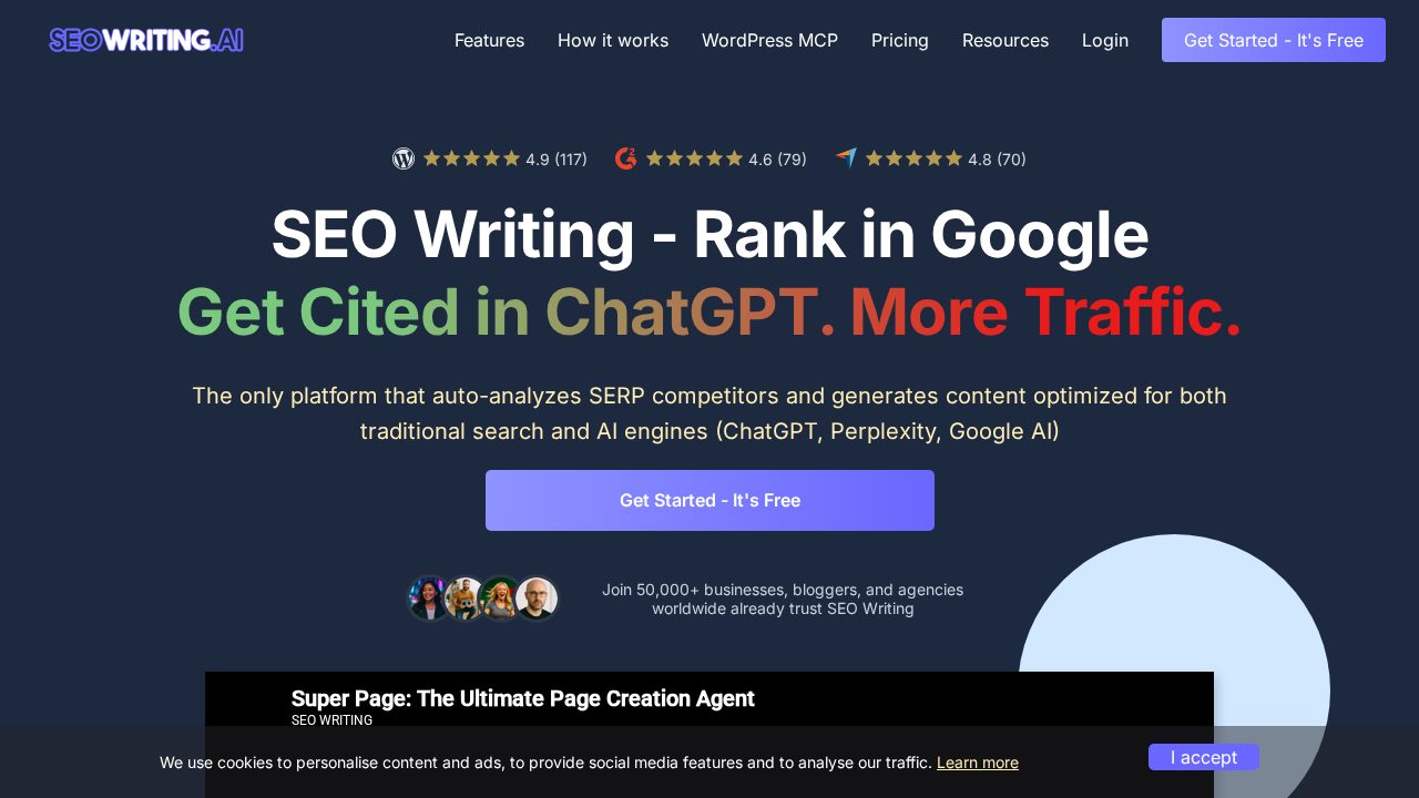 SEOWriting AI software preview