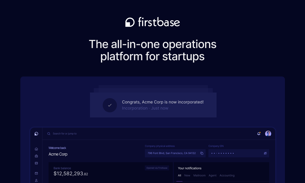 Firstbase software preview