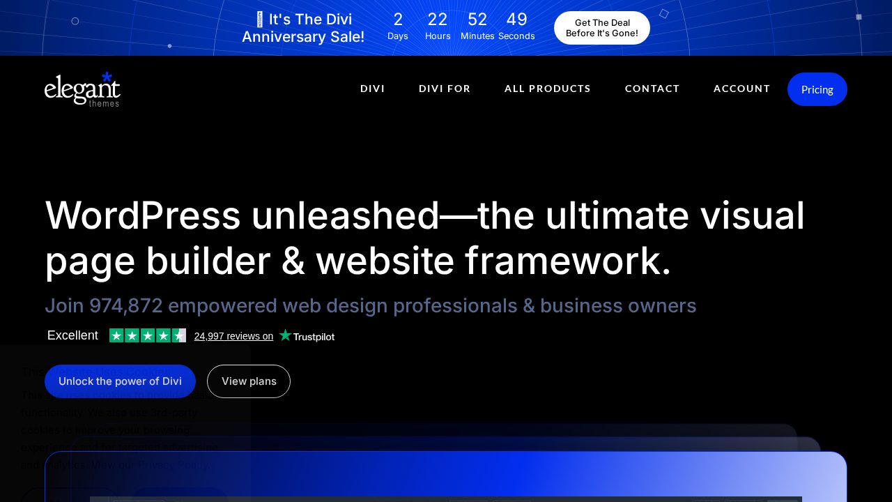 Elegant Themes software preview