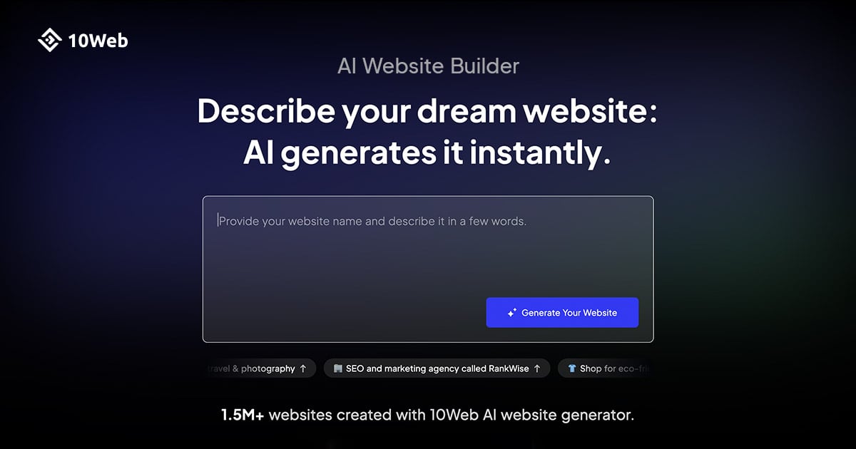 10Web software preview