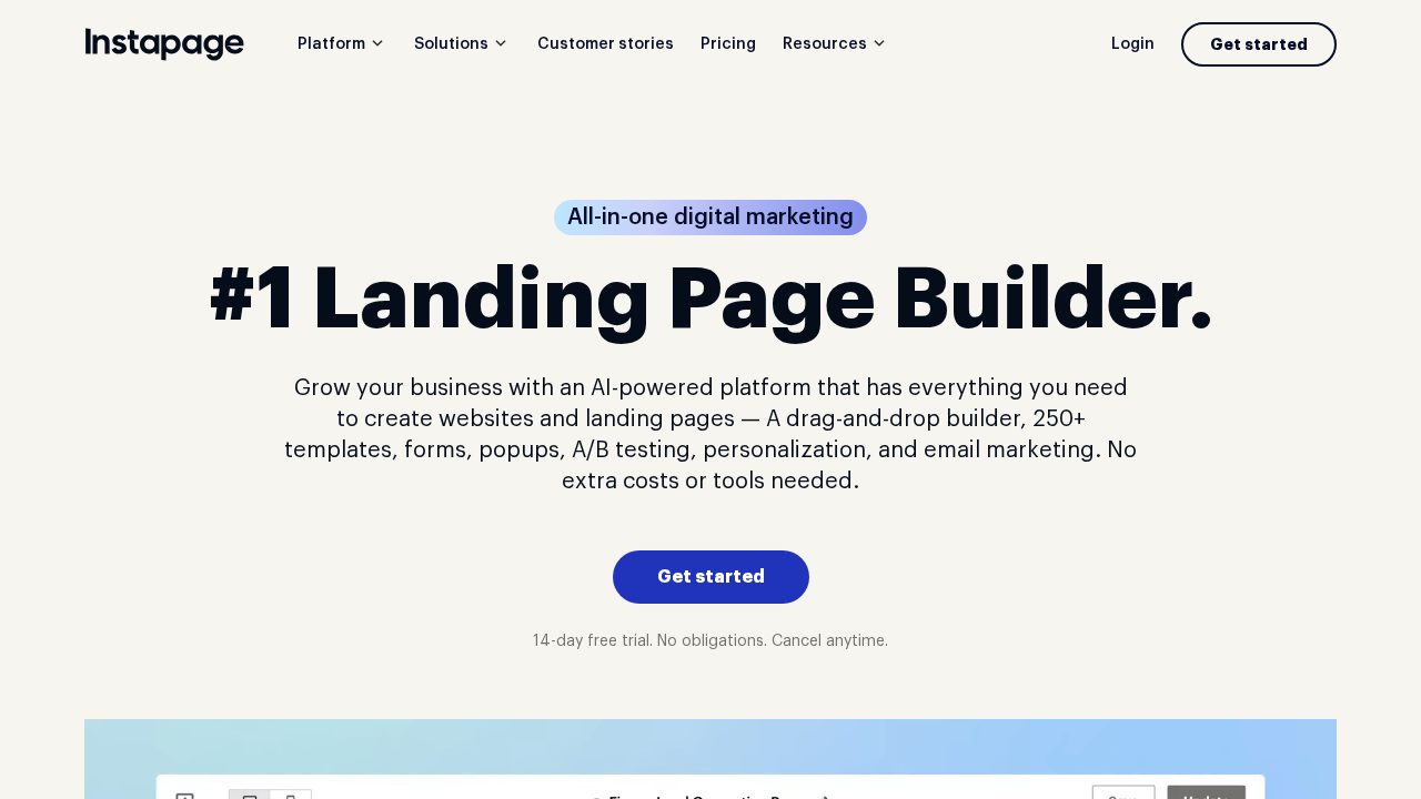 Instapage software preview