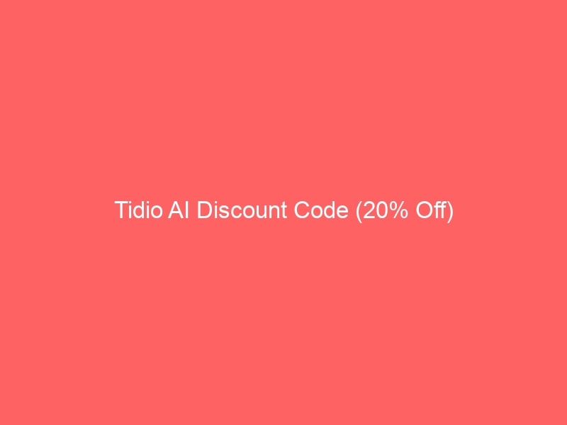 Tidio AI Discount Code (20% Off)